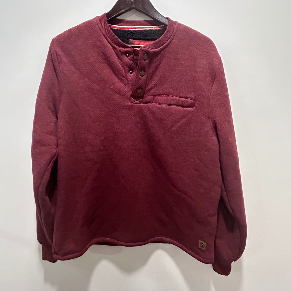 Mens Coleman Pullover maroon lined size m